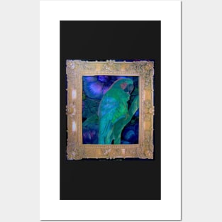 BRIGHT TROPICAL PARROT DECO PRINT GOLD FRAME ART POSTER EXOTIC Posters and Art